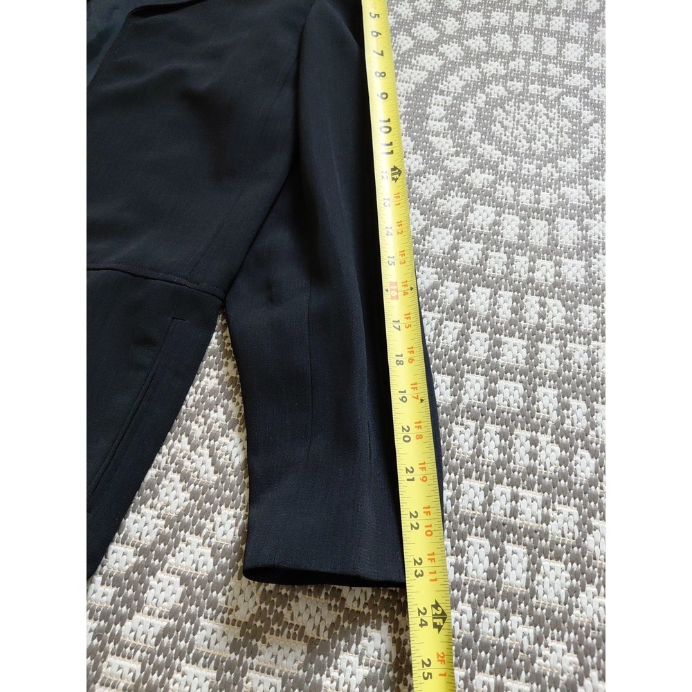 Halston Set Vest Long Jacket Womens 8 Vintage Black Lagonlook Minimalist Career - Picture 10 of 16